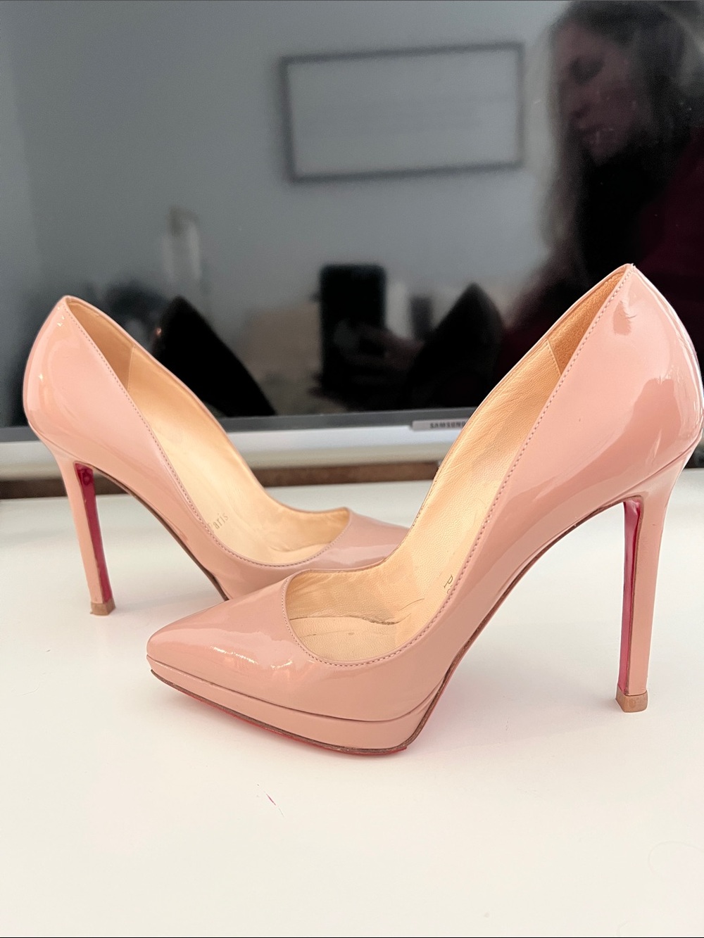 Christian Louboutin Patent Leather Pointed-Toe Pumps - Picture 5 of 10